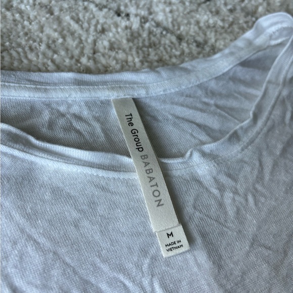 The Group by Babaton Foundation Cropped Linen Crew T-Shirt Medium White - Picture 4 of 5
